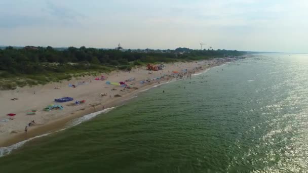 Spiaggia Mar Baltico Uniescie Mielno Plaza Morze Vista Aerea Polonia — Video Stock
