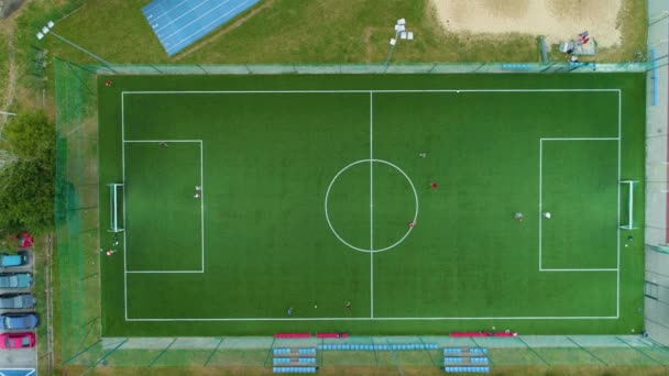 Football Field Piaseczno Boisko Aerial View Lengyelország Kiváló Minőségű Felvételek — Stock videók