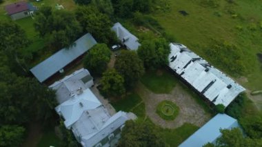 Manor House In The Forest Piaseczno Dworek W Lesie Aerial View Poland. Yüksek kalite 4k görüntü