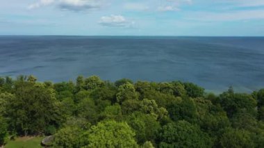 Güzel Baltık Denizi Oslonino Krajobraz Morze Baltyckie Hava Görünümü Polonya. Yüksek kalite 4k görüntü