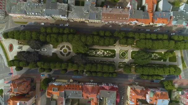 Park Sienkiewicza Slupsk Centrum Aerial View Poland 高质量的4K镜头 — 图库视频影像