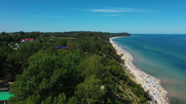 Prachtig Landschap Cliff Chlapowo Piekny Krajobraz Cliff Aerial View Polen — Stockvideo