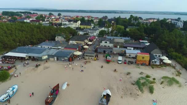 Port Rybacki Uniesie Mielno Przystan Rybacka Aerial View Poland Wysokiej — Wideo stockowe