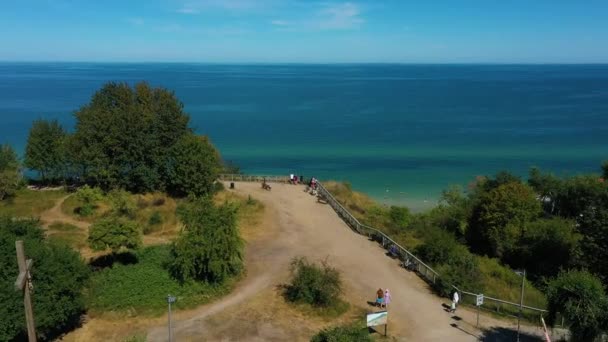 Playa Mar Báltico Chlapowo Plaza Morze Baltyckie Vista Aérea Polonia — Vídeo de stock