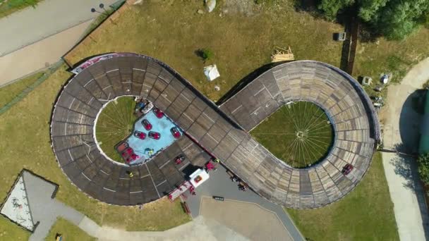 Parque Atracciones Wladyslawowo Lunapark Vista Aérea Polonia Imágenes Alta Calidad — Vídeo de stock