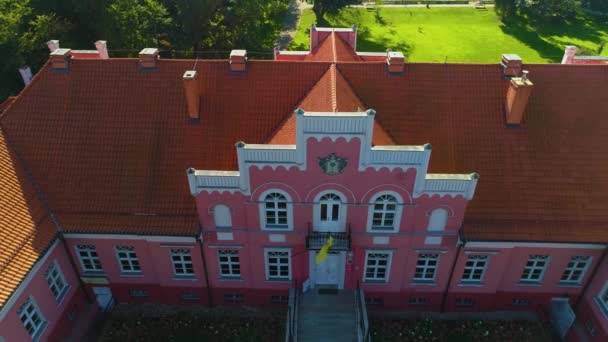 Muzeum Pisma Wejherowo Muzeum Palac Park Downtown Aerial View Poland — Wideo stockowe