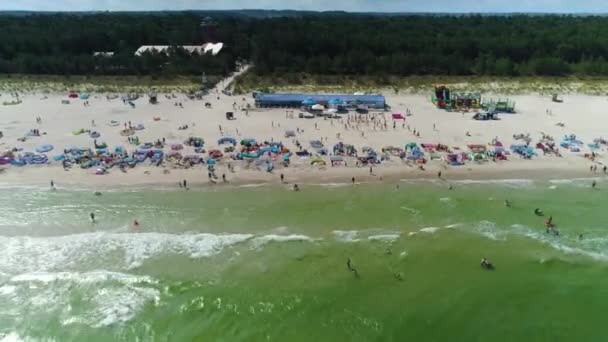 Plaża Morze Bałtyckie Debki Plaza Morze Baltyckie Widok Powietrza Polska — Wideo stockowe