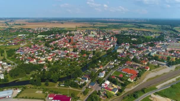 Красивый Пейзаж Darlowo Piekny Krajobraz Aerial View Poland Высококачественные Кадры — стоковое видео