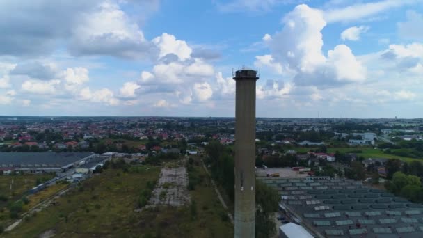 Panoram Tower Lomza Wieza Krajobraz Aerial View Polen Hoge Kwaliteit — Stockvideo