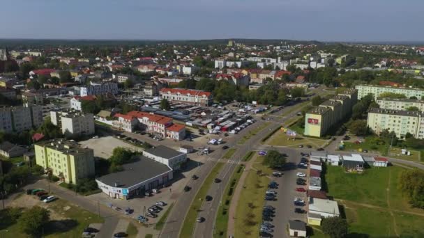Street Konskie Uliac Wojska Polskiego Aerial View Poland High Quality — Stock Video