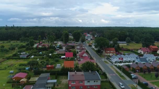 Vackra Landskap Lukecin Piekny Krajobraz Flygfoto Polen Högkvalitativ Film — Stockvideo