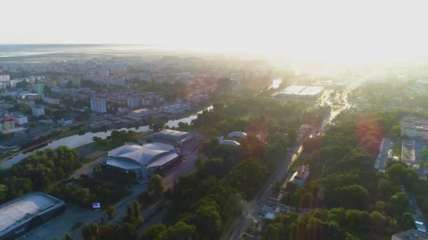 Krásná Krajina Bydgoszcz Luczniczka Hal Krajobraz Aerial View Polsko Vysoce — Stock video