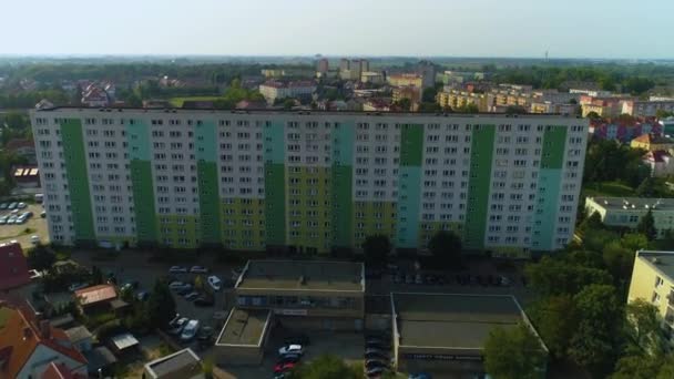 Panorama Apartmanları Gökdelen Malikânesi Stargard Kuşatma Kubbesi Havacılık Polonya Yüksek — Stok video