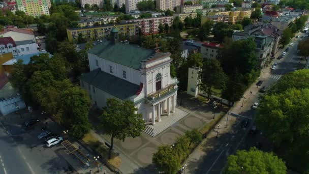 Church Siedlce Kosciol Swietego Stanislawa Aerial View Poland Vysoce Kvalitní — Stock video