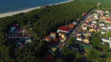 Güzel manzara Leba Piekny Krajobraz Hava Manzarası Polonya. Yüksek kalite 4k görüntü