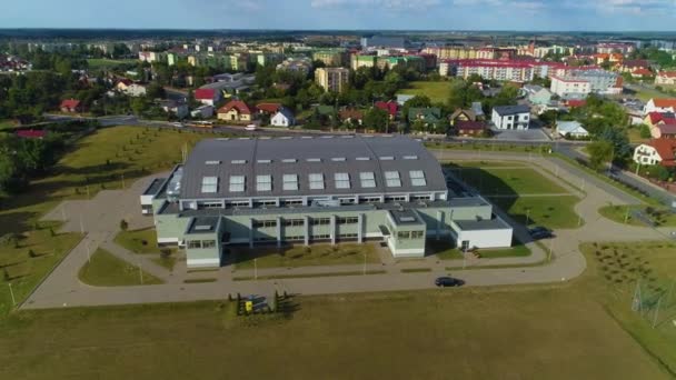 Biala Podlaska Hala Sportowa Aerial View波兰体育馆 高质量的4K镜头 — 图库视频影像