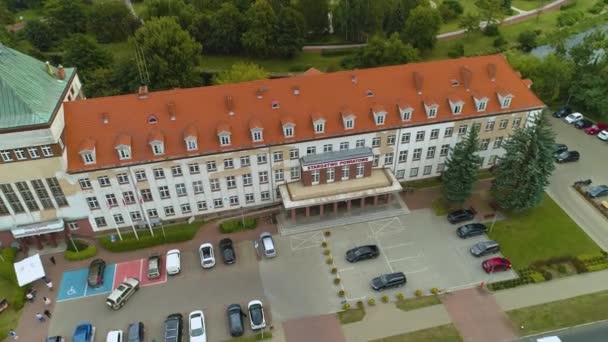 District Office Pila Starostwo Powiatowe Park Aerial View Poland High — Stock Video