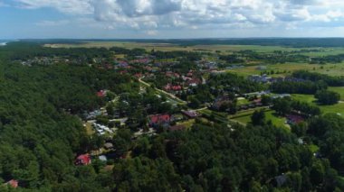 Güzel manzara Debki Piekny Krajobraz Hava Görüntüsü Polonya. Yüksek kalite 4k görüntü