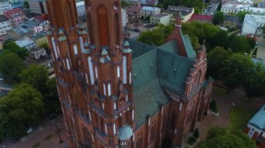 Katedral Siedlce Katedra Maryi Panny Aerial View Poland. Yüksek kalite 4k görüntü
