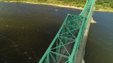 Marina Lagoon Wloclawek Wisla Przystan Na Zalewie Nehri Vistula Havacılık Görünümü Polonya. Yüksek kalite 4k görüntü