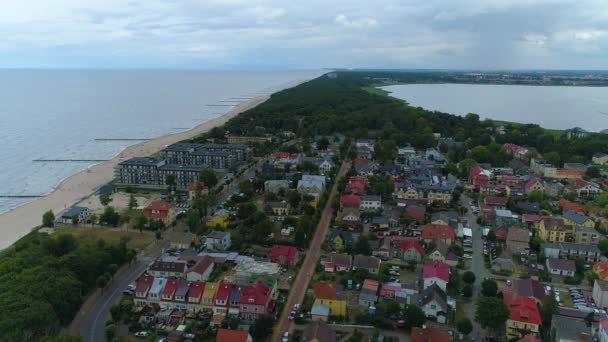 Gyönyörű Táj Dziwnow Piekny Krajobraz Aerial View Lengyelország Kiváló Minőségű — Stock videók
