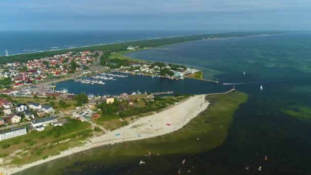 파노라마 Jastarnia Port Morski Aerial View Poland 고품질 — 비디오