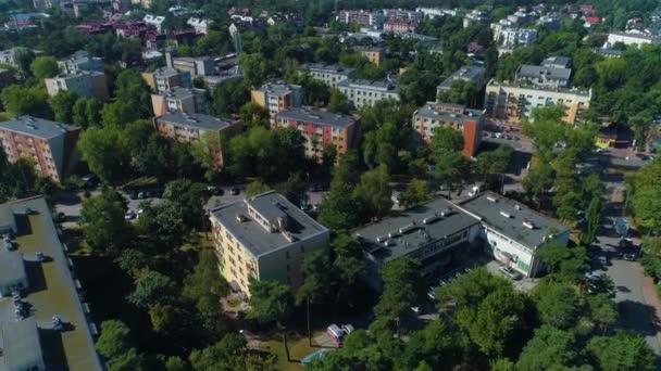 Krásné Bloky Stromech Otwock Bloki Drzewa Aerial View Polsko Vysoce — Stock video