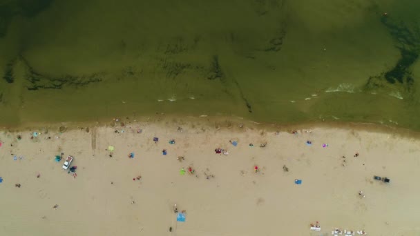 Piękna Plaża Katy Rybackie Plaza Aerial View Poland Wysokiej Jakości — Wideo stockowe