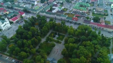 Park Konstytucji Suwalki Merkez Hava Görüntüsü Polonya. Yüksek kalite 4k görüntü