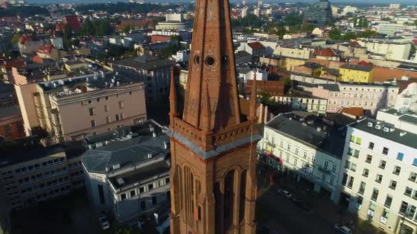 Church Plac Wolnosci Bydgoszcz Kosciol Piotra Pawla Aerial View Poland — Stock video