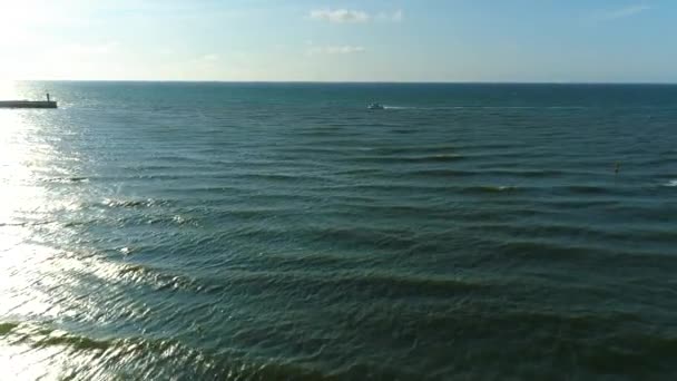 Playa Mar Báltico Leba Plaza Morze Baltyckie Vista Aérea Polonia — Vídeo de stock