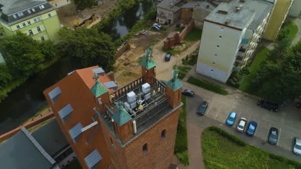 Bałtycka Biblioteka Cyfrowa Słupsk Baltycka Biblioteka Cyfrowa Aerial View Poland — Wideo stockowe