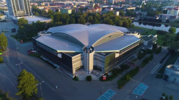Спортивный Зал Bydgoszcz Hala Sportowa Immobile Luczniczka Aerial View Poland — стоковое видео