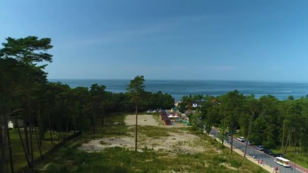 Piękny Krajobraz Krynica Morska Piekny Krajobraz Widok Lotu Ptaka Polska — Wideo stockowe