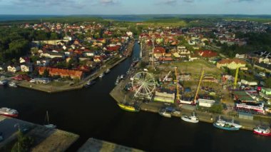 Güzel manzara Leba Piekny Krajobraz Limanı Hava Manzarası Polonya. Yüksek kalite 4k görüntü