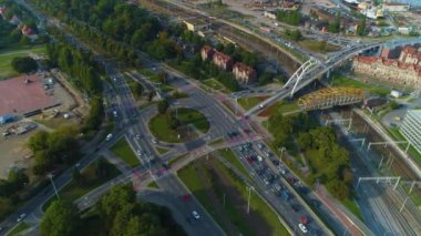 Katyn Kurbanlar Rondo Ofar Katynia Gdansk Hava Görüntüsü Polonya. Yüksek kalite 4k görüntü