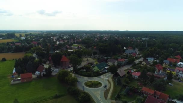 Όμορφο Τοπίο Stegna Las Domy Aerial View Πολωνία Υψηλής Ποιότητας — Αρχείο Βίντεο