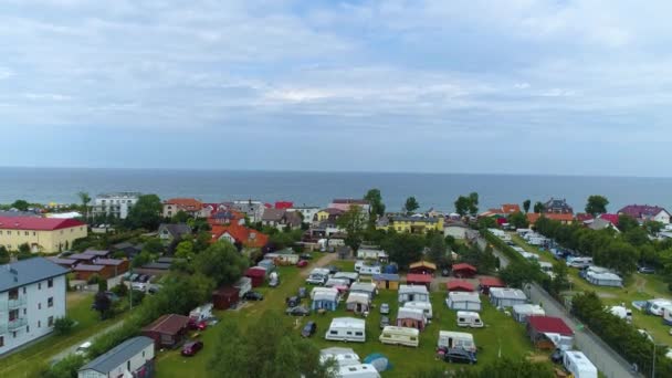 Krásná Krajina Baltské Moře Sarbinowo Morze Baltyckie Aerial View Polsko — Stock video