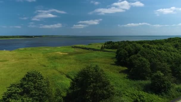 Pier Reserve Wladyslawowo Molo Rezerwat Slone Laki Luftaufnahme Polen Hochwertiges — Stockvideo