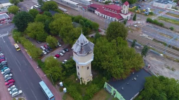Wieża Ciśnień Otwock Wieza Cisnien Aerial View Poland Wysokiej Jakości — Wideo stockowe