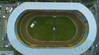 Jancarz Stadyumu Gorzow Wielkopolski Stadyumu Zuzlowy Hava Görüntülü Polonya. Yüksek kalite 4k görüntü