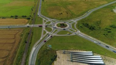 Manzara Rondo Darlowo Lotnikow Morskich Hava Görüntüsü Polonya. Yüksek kalite 4k görüntü