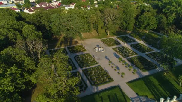Park Palace Biala Podlaska Zespol Palacowy Radziwillow Aerial View Πολωνία — Αρχείο Βίντεο