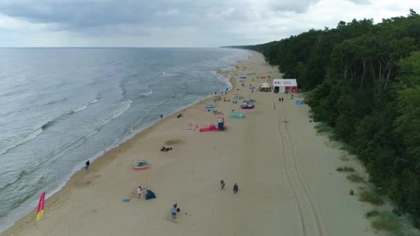 Plaża Morze Bałtyckie Lukecin Plaza Morze Baltyckiea Widok Lotu Ptaka — Wideo stockowe