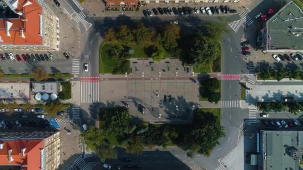 Plac Lotnikow Piazza Szczecin Vista Aerea Polonia Filmati Alta Qualità — Video Stock