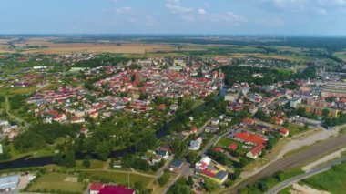 Güzel manzara Darlowo Piekny Krajobraz Hava Görüntüsü Polonya. Yüksek kalite 4k görüntü