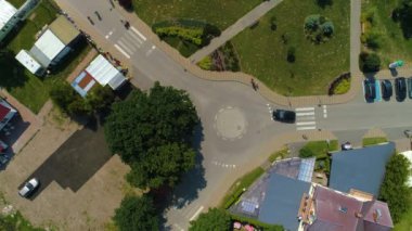 Yukarıdan Aşağı Rondo Centrum Wicie Hava Görüntüsü Polonya. Yüksek kalite 4k görüntü
