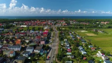 Güzel manzara Leba Piekny Krajobraz Hava Manzarası Polonya. Yüksek kalite 4k görüntü