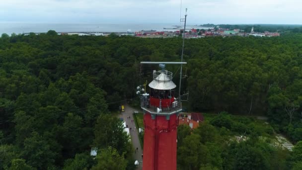 Latarnia Morska Hel Latarnia Morska Aerial View Poland Wysokiej Jakości — Wideo stockowe