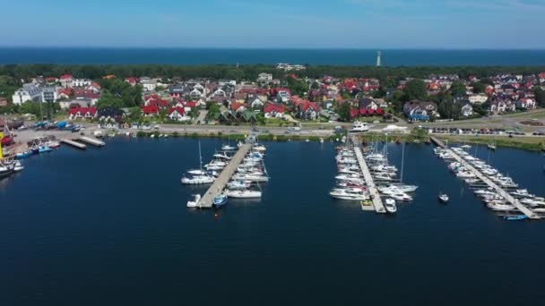 Puerto Jastarnia Krajobraz Vista Aérea Polonia Imágenes Alta Calidad — Vídeo de stock